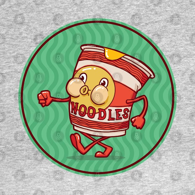 Cup Of Noodles Vintage Ramen Mascot by Huhnerdieb Apparel